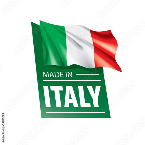 Italy flag, vector illustration on a white background.