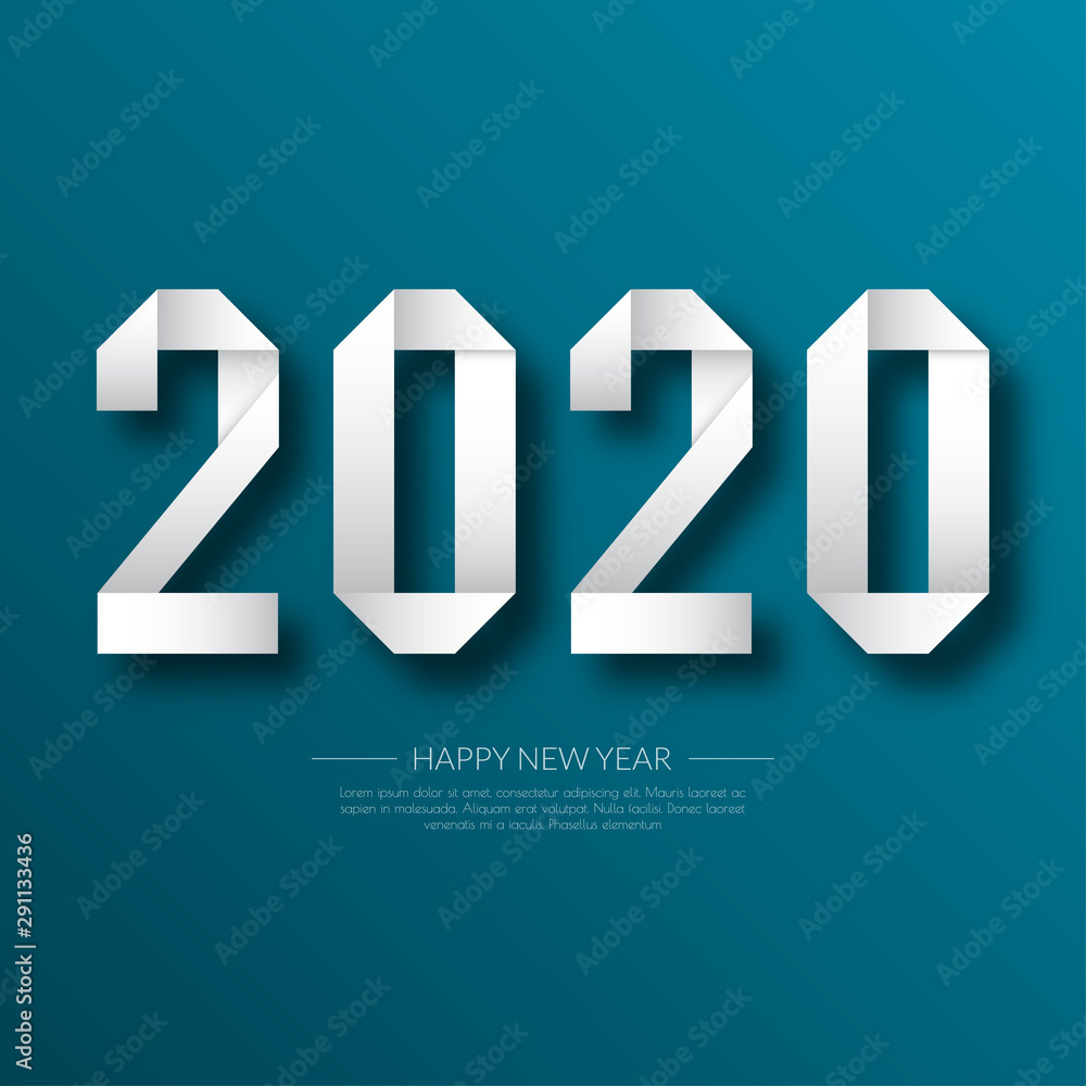 Fototapeta premium Happy new year 2020 . Greetings card. abstract background. Vector illustration.