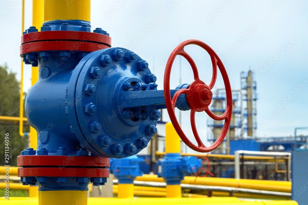 Gas pipeline and auxiliary equipment at the gas pumping station. Gas pipeline and auxiliary equipment at the gas pumping station.
