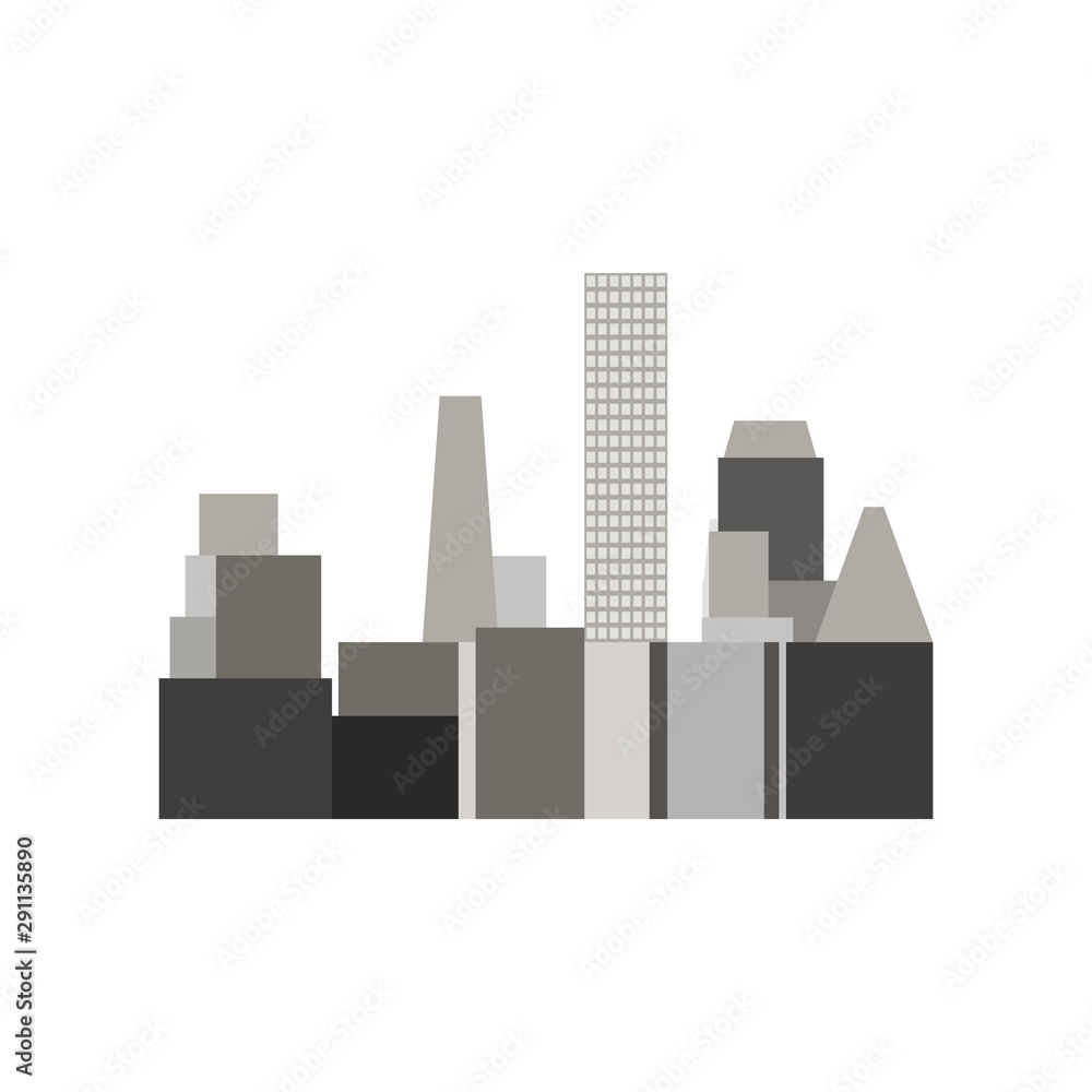 Modern stylish city skyline. Vector gray and white Illustration. Modern stylish city skyline. Vector gray and white Illustration.