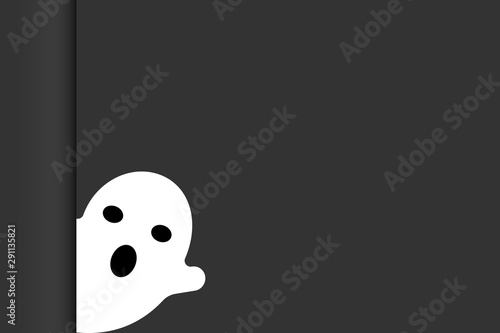 Halloween wallpaper, cute ghost in black background