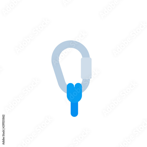 carabiner vector icon on white