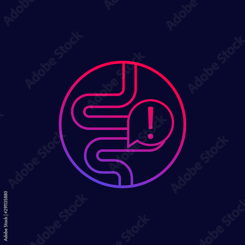 constipation icon, bowel, colon problems, colitis