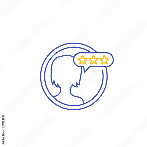 Customer review, feedback and rating vector line icon