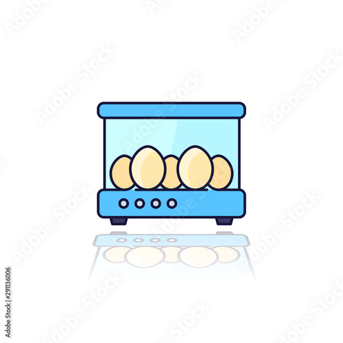 incubator with the eggs, vector outlined icon