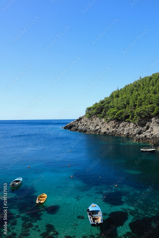 beautiful bay at Sutmiholjska beach near Babino Polje, Mljet island, Croatia