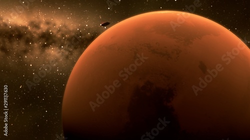 Planet Mars in open space