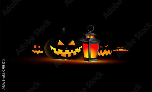 zucche di halloween, appoggiate, in fila, halloween, zucca	