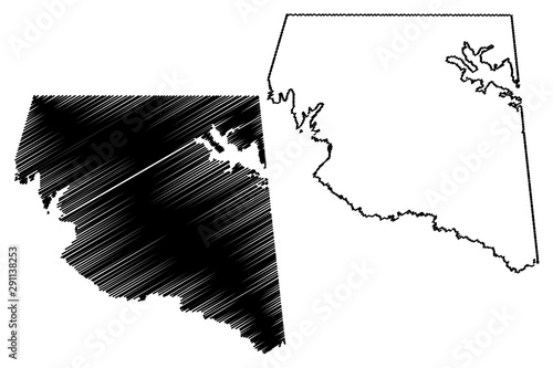 Rains County, Texas (Counties in Texas, United States of America,USA, U.S., US) map vector illustration, scribble sketch Rains map photo