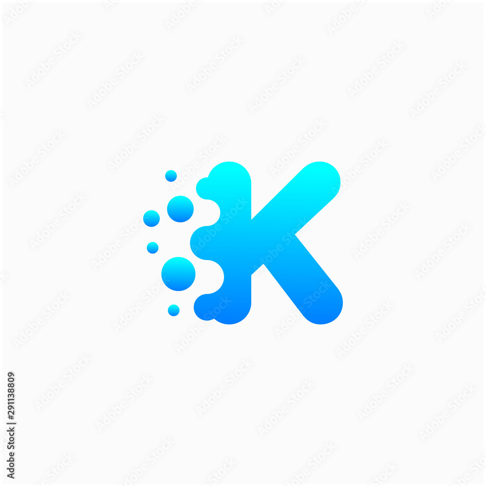 Letter K Design with dot shape. molecule and Lab Logo Design Element. perfect for technology,software, network and science brand. - vector Letter K Design with dot shape. molecule and Lab Logo Design Element. perfect for technology,software, network and science brand. - vector