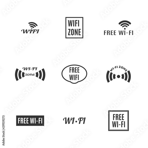 Set of wireless icons, vector illustration.