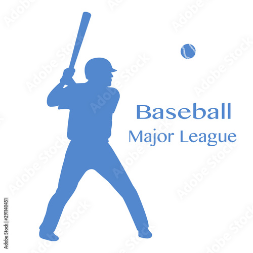 Baseball player with bat, ball Vector illustration