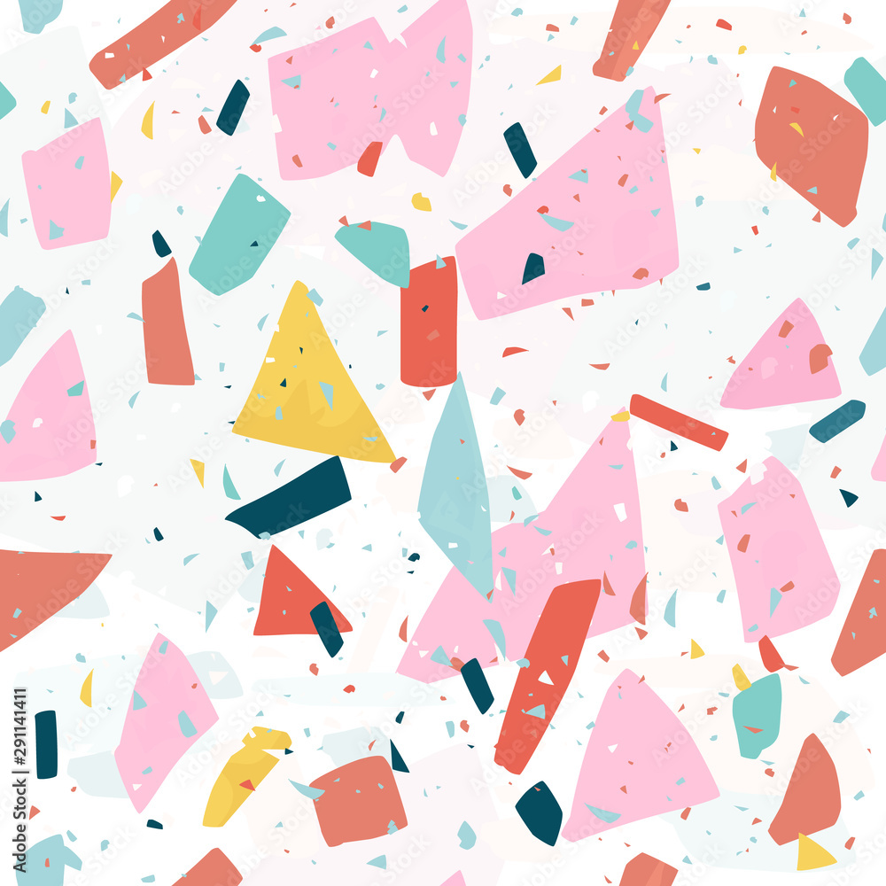 Terrazzo flooring seamless pattern for wallpaper, fabric, coverage and other print and design. Endless texture of mosaic floor with natural stone pieces. Terrazzo flooring seamless pattern for wallpaper, fabric, coverage and other print and design. Endless texture of mosaic floor with natural stone pieces.