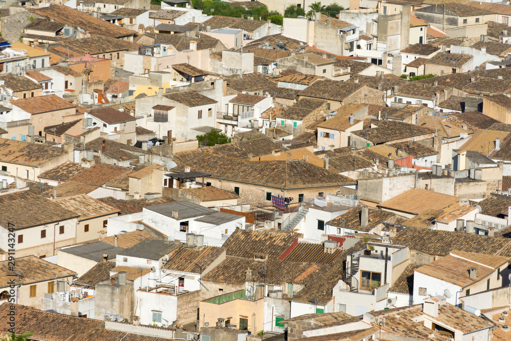 Roofs of Pollensa on the island of Mallorca
