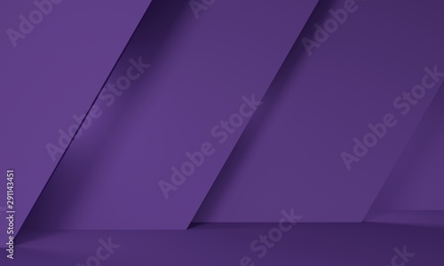 Geometric purple abstract background with an inclined wall. Backdrop design for product promotion. 3d rendering
