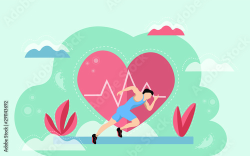 Sports vector illustration. Symbolise health, spor, running, medicine, healthy life