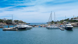 Mallorca. Tourist town of Porto Cristo. Yachts in the city port
