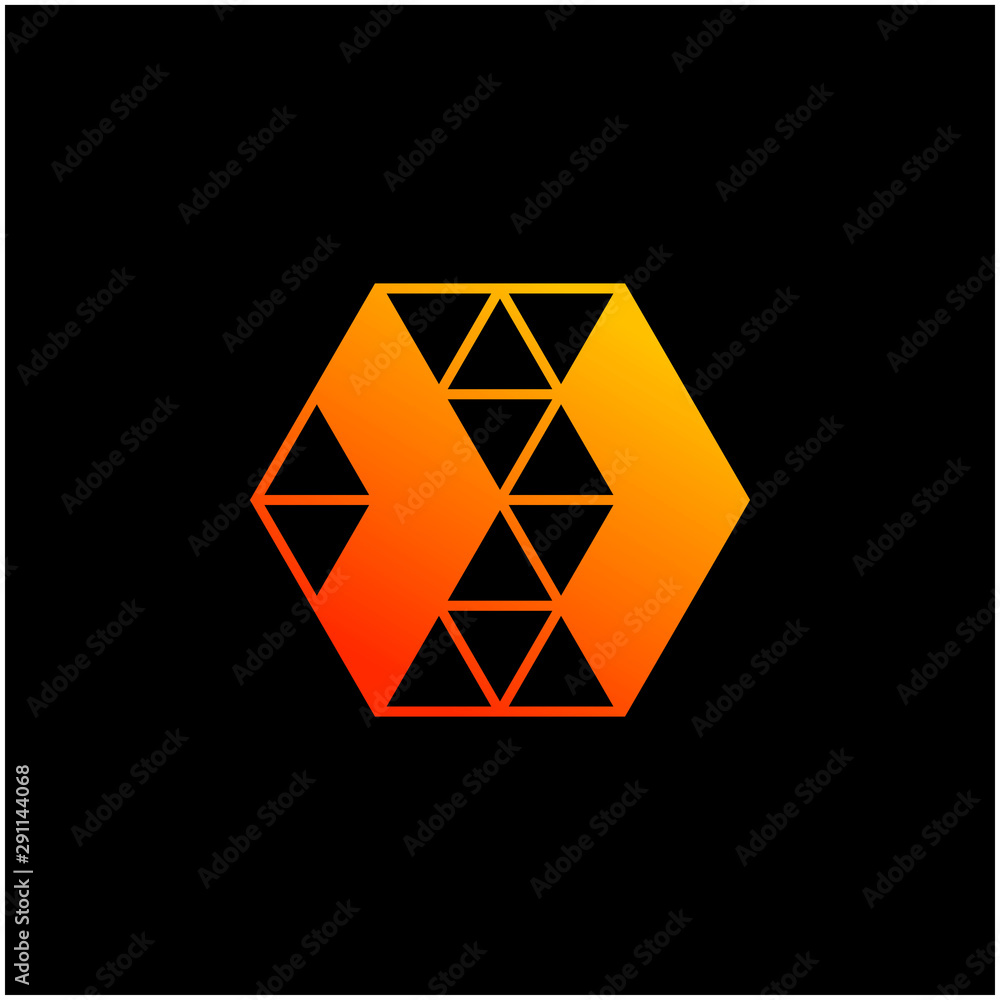 Go Arrow hexagon abstract logo design. speed icon. Delivery icon. Web, Digital, Marketing, Network icon. construction concept. -vector