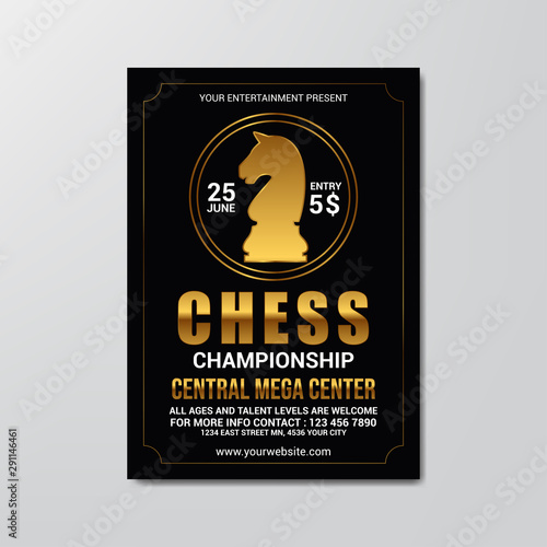 chess championship modern flyer design template vector