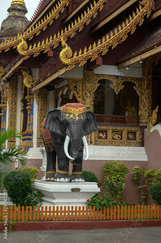 Elephant statue, Wat Saen Muang Ma Luang, Chiang Mai, Thailand © Galumphing Galah