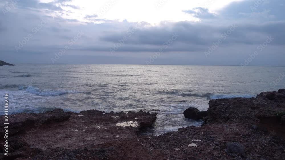 Cloudy sunrise on the coast of Oropesa del Mar Cloudy sunrise on the coast of Oropesa del Mar