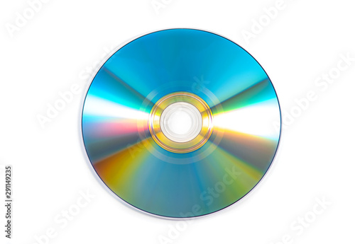 CD DVD Disk, Colorful CD isolated on white Background