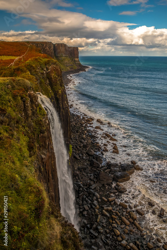 Kilt Rock Waterfall Skye Island Scotland long exposure beautiful view 
