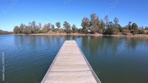 Wallpaper Mural wooden pier in the lake with florest trees scenery background. Mina de sao domingos in Portugal Torontodigital.ca