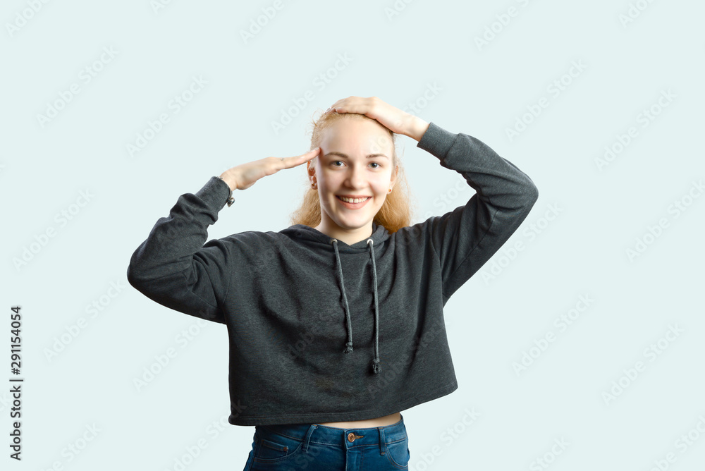 portrait happy young woman isolated portrait happy young woman isolated