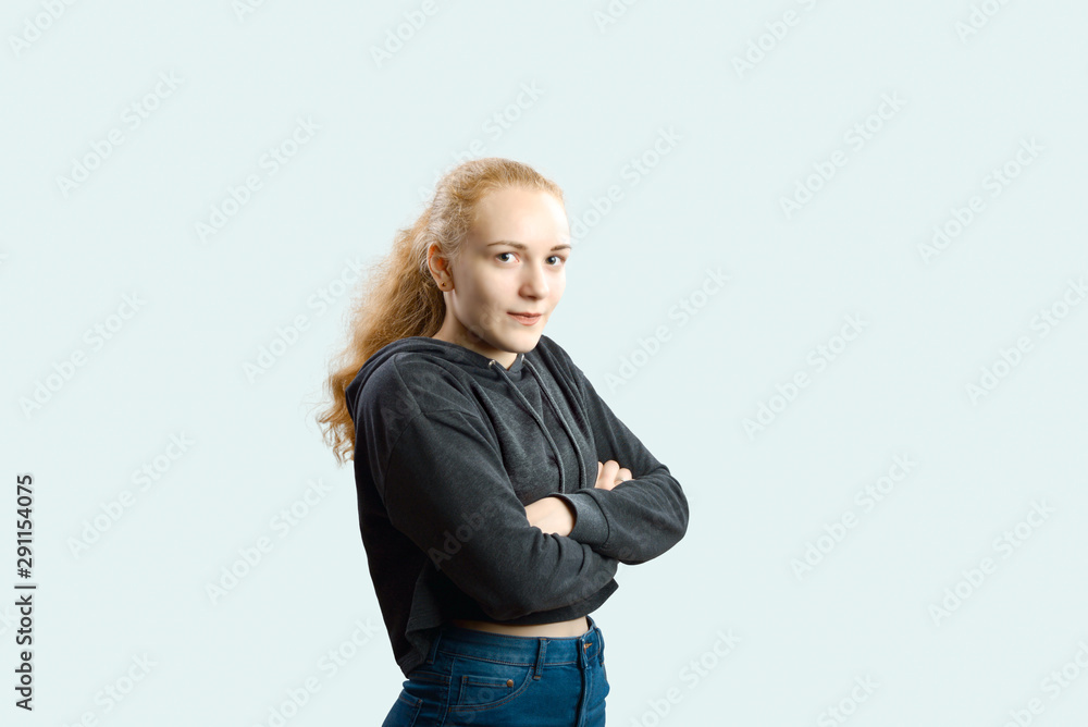 portrait happy young woman isolated portrait happy young woman isolated