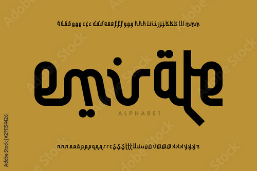 Arabic style Latin font design, alphabet