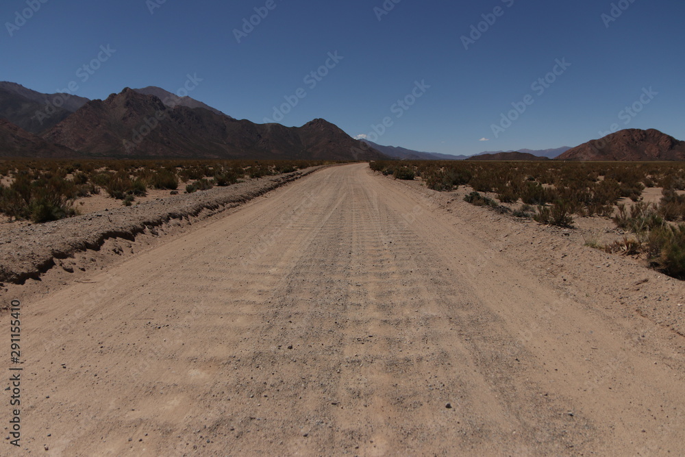 Hard road in the desert
