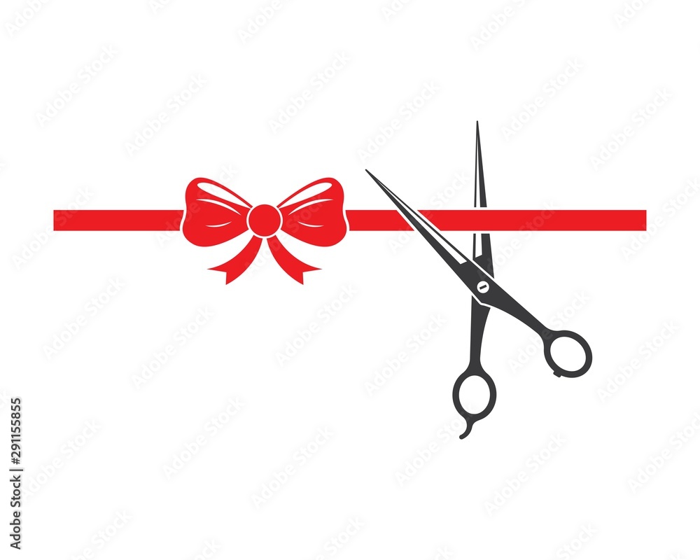 cutting ribbon with scissor vector illustration cutting ribbon with scissor vector illustration