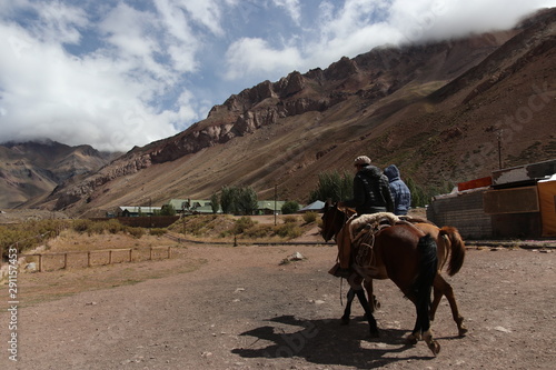 Horse riders in the mountains