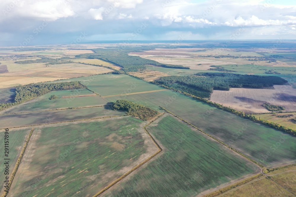 aerial view of fields and sky aerial view of fields and sky