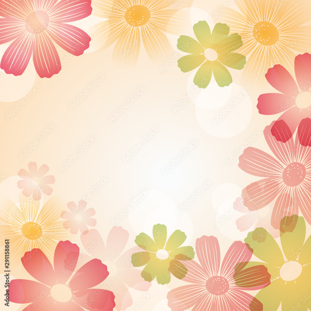 Obraz premium Autumn background with cosmos flowers