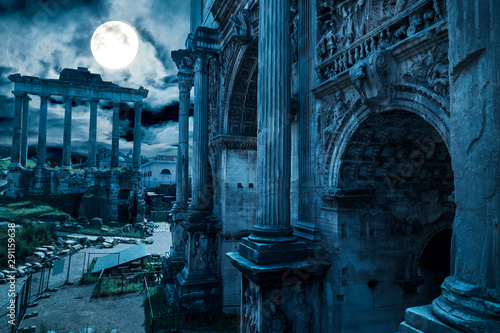 Canvas Print Rome at night, Italy