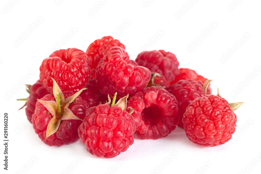 Raspberry fruit closeup isolated on white background Raspberry fruit closeup isolated on white background