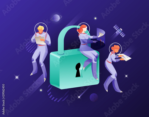 Green Lock and Astronauts