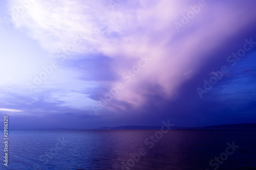 Purple Clouds before Thunderstorm