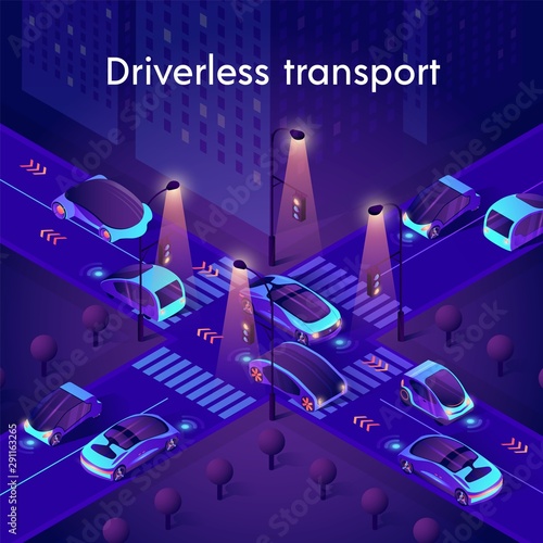 Driverless Transport Neon. Autonomous Smart Cars