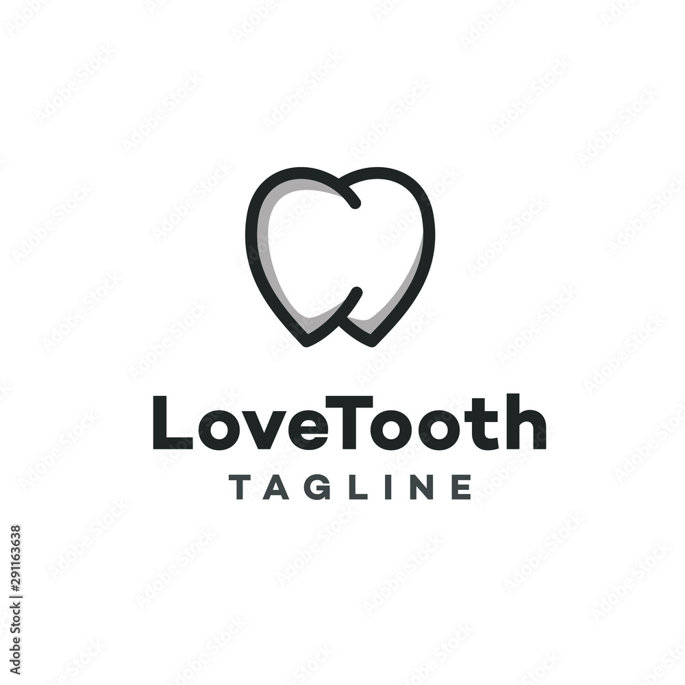Love Tooth Logo Design Template
