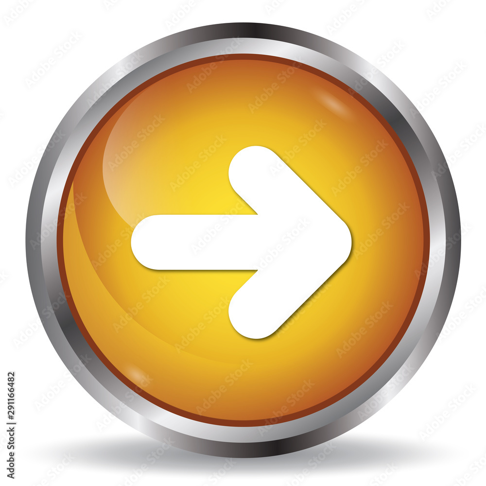 Right arrow icon orange glossy round button Right arrow icon orange glossy round button