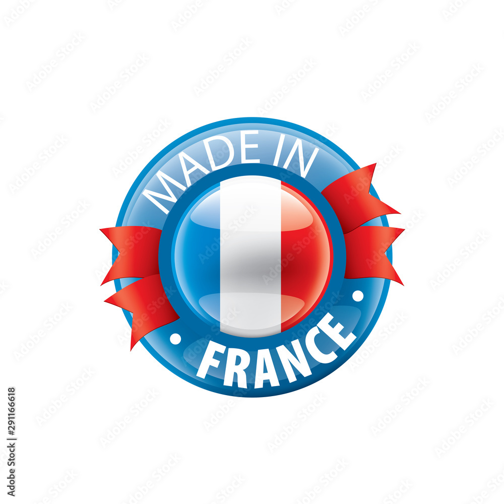 Obraz premium France flag, vector illustration on a white background.