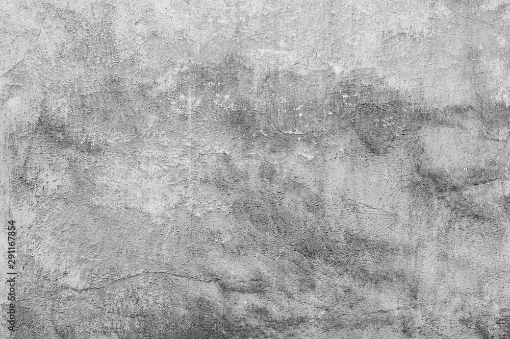 Fototapeta premium Texture of old gray wall. Black and white horizontal backdrop.