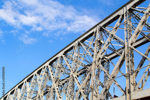   Fragment of a metal railway bridge.Side view. © lvp312