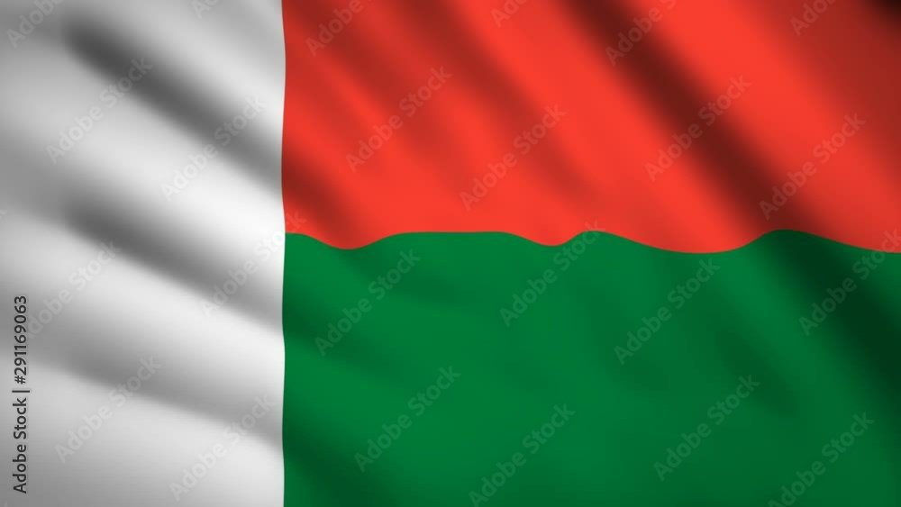 Madagascar flag Motion video waving in wind. Flag Closeup 1080p HD footage Madagascar flag Motion video waving in wind. Flag Closeup 1080p HD footage
