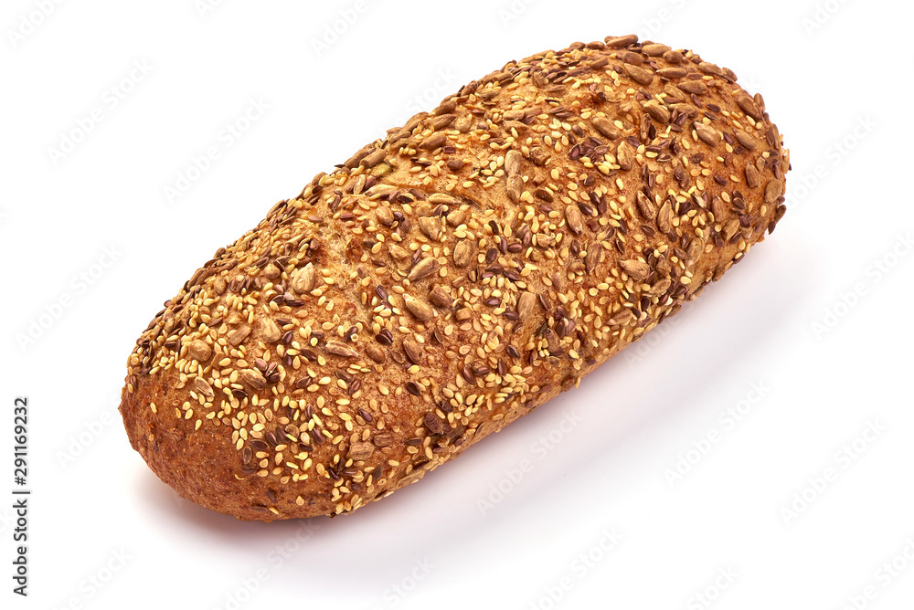 Fresh whole grain bread, isolated on white background Fresh whole grain bread, isolated on white background