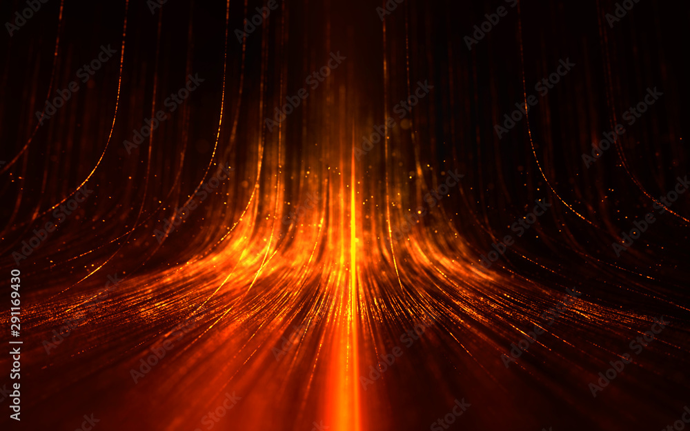 Abstract background with magic Lines composed of glowing up. - obrazy, fototapety, plakaty 