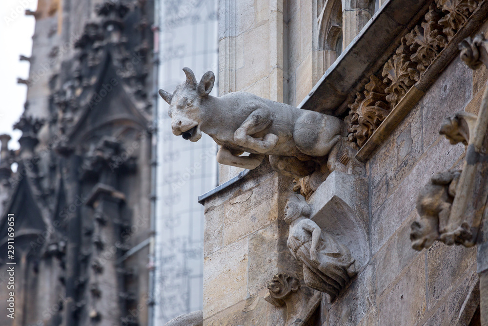 Elements of Gothic architecture. Grotesque, chimera and gargoyle